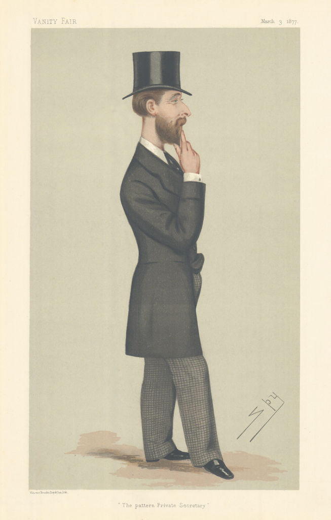 VANITY FAIR SPY CARTOON Montagu Lowry-Corry 'The pattern Private Secretary' 1877